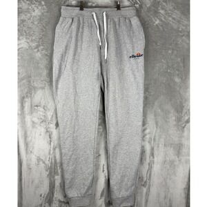 ellesse Tennis‎ Joggers Mens Grey Sweatpants Elastic Waist Drawstring Size UK L